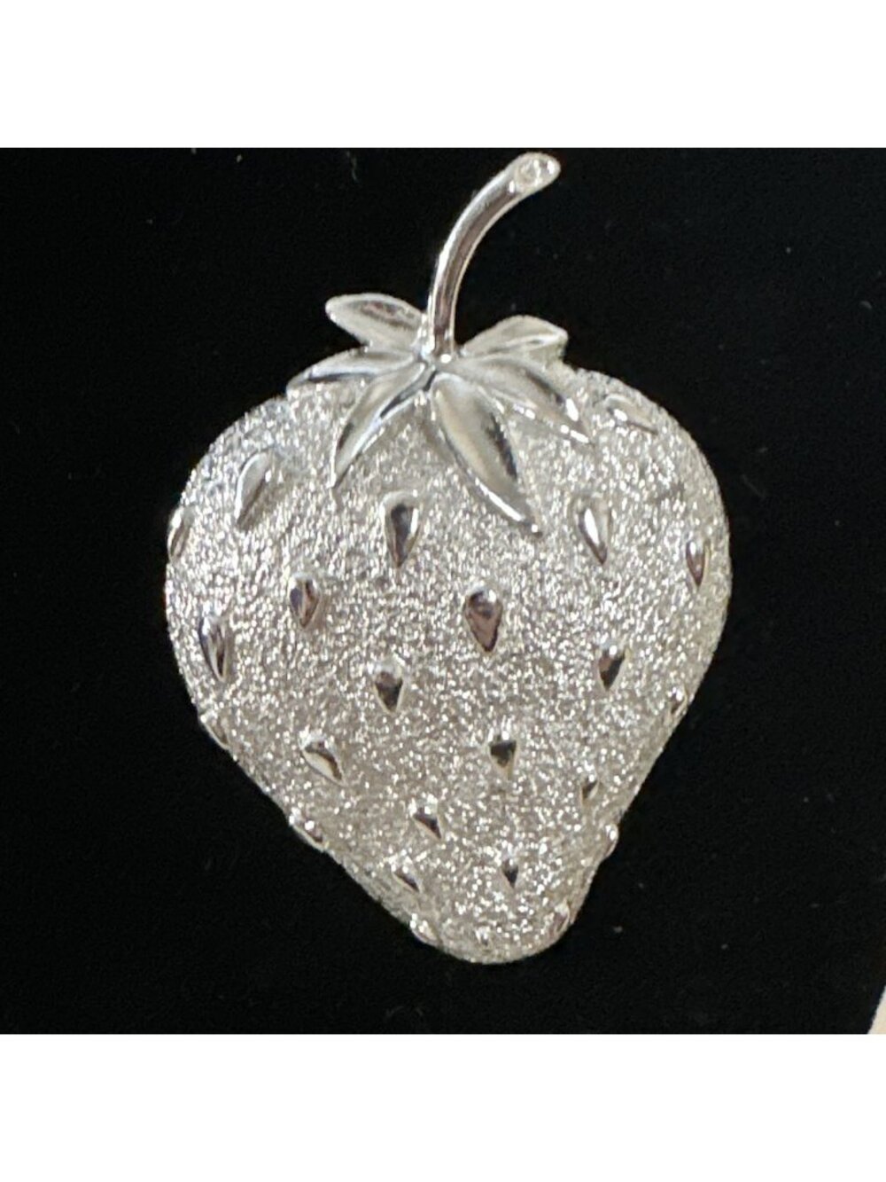 60s Sarah Coventry Strawberry Ice Brooch Pin Mid Century Silver Tone